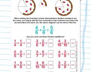 Adding and subtracting fractions practice worksheet