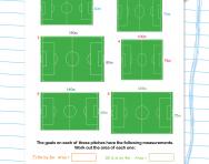 Calculating perimeter and area football worksheet