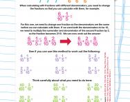Different denominators: fractions addition worksheet