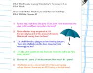 Fractions of amounts worksheets