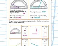 Measuring angles with a protractor worksheet