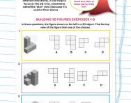 Non-verbal reasoning worksheet: Building 3D figures