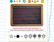 Non-verbal reasoning worksheet: Compound figures: adding shapes together