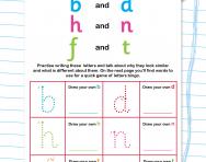Reading and writing b and d, h and n, f and t worksheet