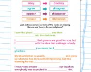 Spelling patterns: the prefix dis- worksheet