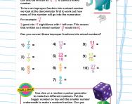Understanding improper fractions worksheet