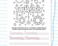 Write the days of the week: Thursday