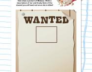 Writing a wanted poster worksheet