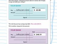 Writing numbers in words: writing cheques worksheet