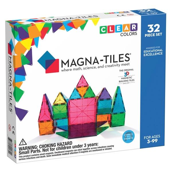 Magna-Tiles Clear Colors 32 Piece DX Set