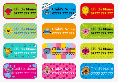 Mr Men and Little Miss Labels, My Nametags