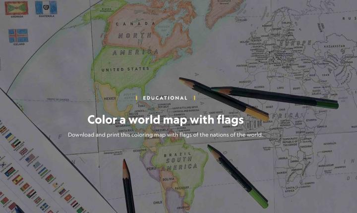 National Geographic World Map to colour in