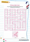 12 times table maze worksheet 12 times table maze worksheet