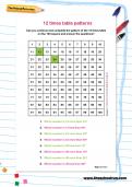 12 times table patterns worksheet 12 times table patterns worksheet