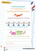 Handwriting pangrams worksheet Handwriting pangrams worksheet