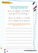 Joined-up handwriting practice: words in upper and lower case worksheet Joined-up handwriting practice: words in upper and lower case worksheet