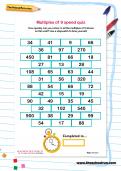 Multiples of 9 speed quiz Multiples of 9 speed quiz