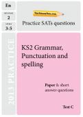 KS2 SATs Grammar, punctuation and spelling TheSchool Run practice paper C KS2 SATs Grammar, punctuation and spelling TheSchool Run practice paper C