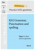 KS2 SATs Grammar, punctuation and spelling TheSchool Run practice paper E KS2 SATs Grammar, punctuation and spelling TheSchool Run practice paper E