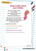 Write a letter about your holiday worksheet Write a letter about your holiday worksheet