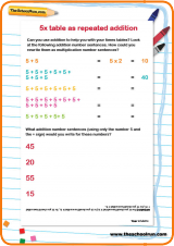 5 times table as repeated addition worksheet 5 times table as repeated addition worksheet