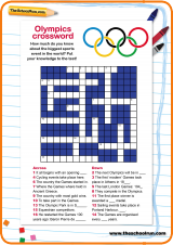 Olympics crossword for children Olympics crossword for children