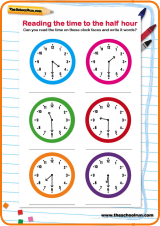 and the half to read   half child  the your clock hour on worksheet Can time these faces hour time