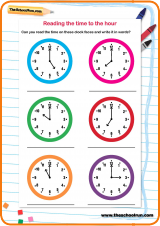 Reading time to the hour worksheet Reading time to the hour worksheet