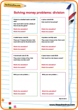 Solving money problems: Addition worksheet Solving money problems: Addition worksheet