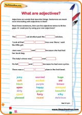 What are adjectives? worksheet What are adjectives? worksheet