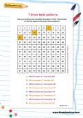 7 times table patterns worksheet