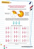 Adding and subtracting fractions with the same denominator worksheet