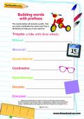 Building words with prefixes worksheet