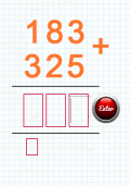 Adding three digit numbers using column addition tutorial