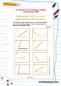 Comparing and ordering angles smaller than 180 degrees worksheet