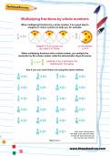 Multiplying fractions by whole numbers worksheet