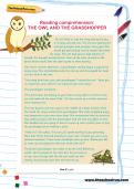 Reading comprehension: THE OWL AND THE GRASSHOPPER