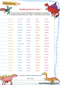 Spelling words in Year 1