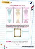 Using a WOW word Bank worksheet