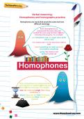Verbal reasoning worksheet: Homophones and homographs practice