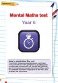 Year 6 mental maths test
