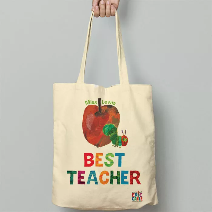 Very Hungry Caterpillar Best Teacher Personalised Tote Bag