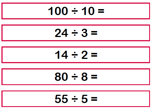 Multiplication Division Facts Table Chart