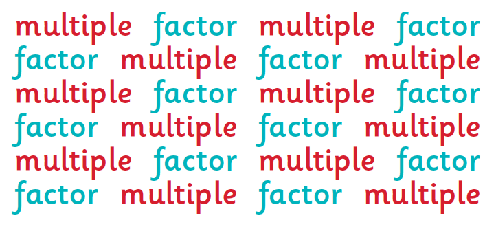 Greatest Common Factor Table Chart