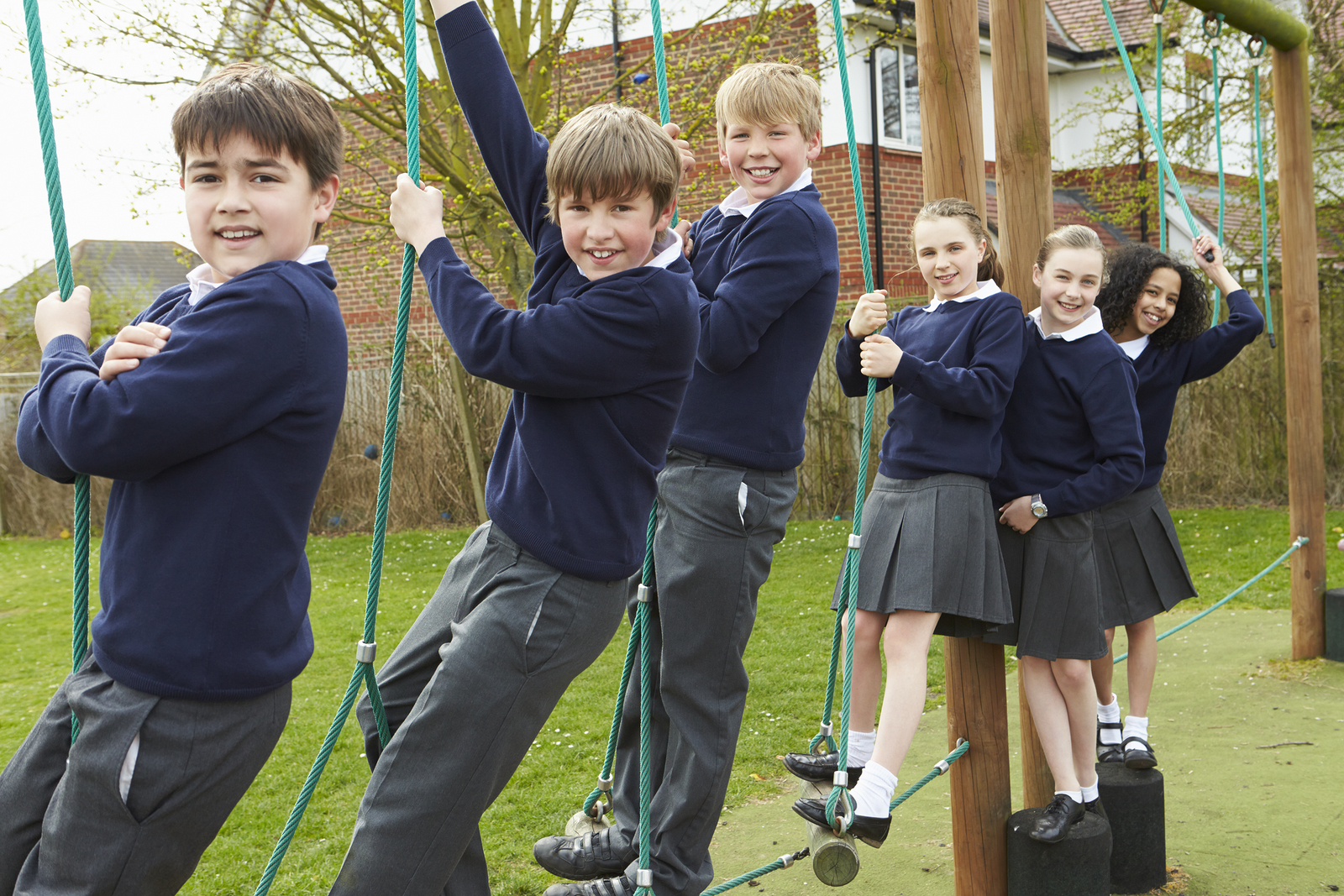 School Children On Playground