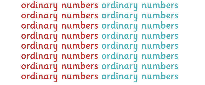 ordinary number in english