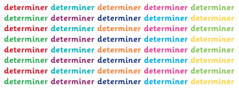 Determiners Chart