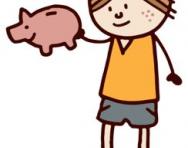 Boy and piggy bank Boy and piggy bank