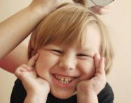 Boy being treated for headlice Boy being treated for headlice