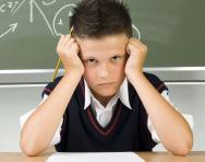 Boy unhappy at school Boy unhappy at school